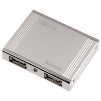 Hama USB 2.0 Hub Alu mini 1:4, Silver (00078498)